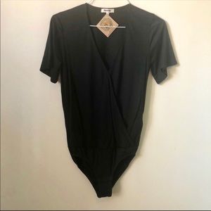 Madewell Black Wrap T-shirt Bodysuit
